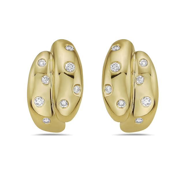 14k huggies with 16 diamonds 0.24ct