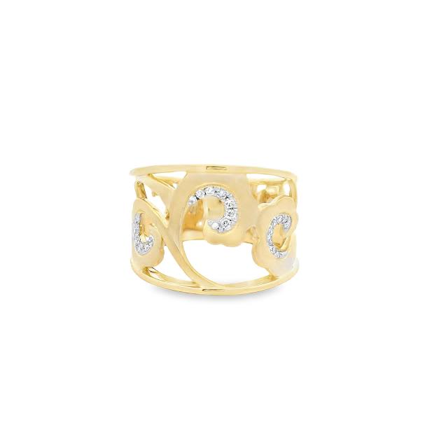 14K 15MM WAVE RING WITH 33 DIAMONDS 0.14CT