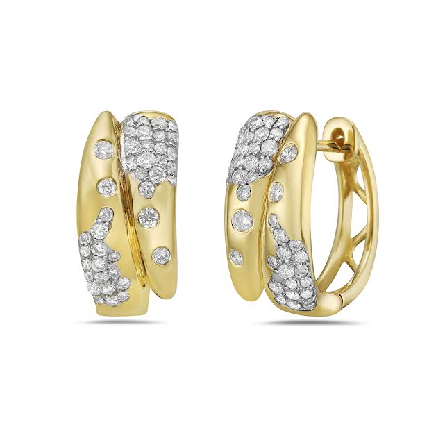 14k huggies with 42 diamonds 0.51ct