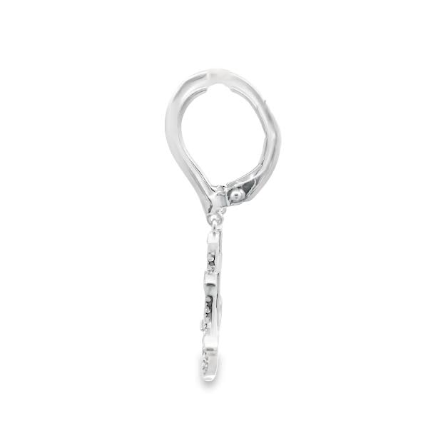 14K 16MM LONG ANCHOR EARRINGS WITH 48 DIAMONDS 0.26CT ON LEVER BACK