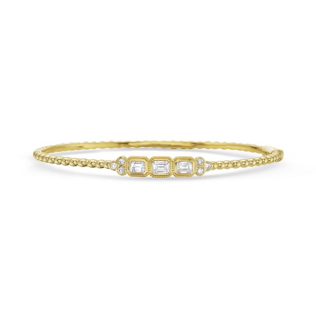 14k 5mm bangle with 9 diamonds 0.69ct
