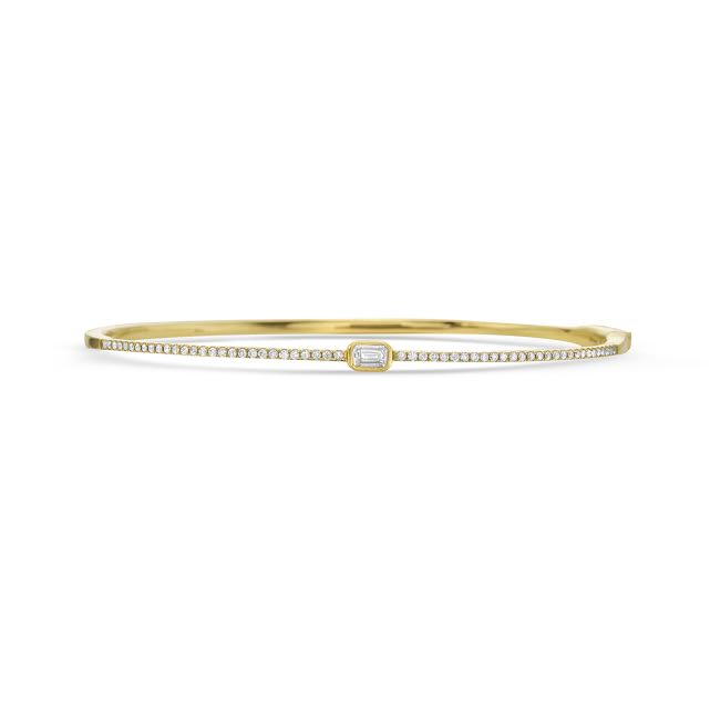 14k 3mm bangle with 57 diamonds 0.42ct