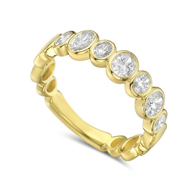 14k band with 7 oval diamonds 0.76ct