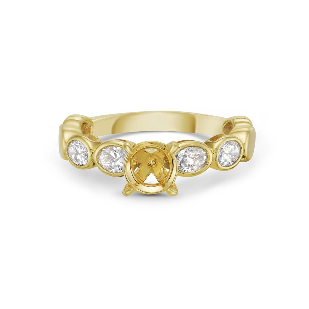 18k semi mount with 4 diamonds 0.59ct