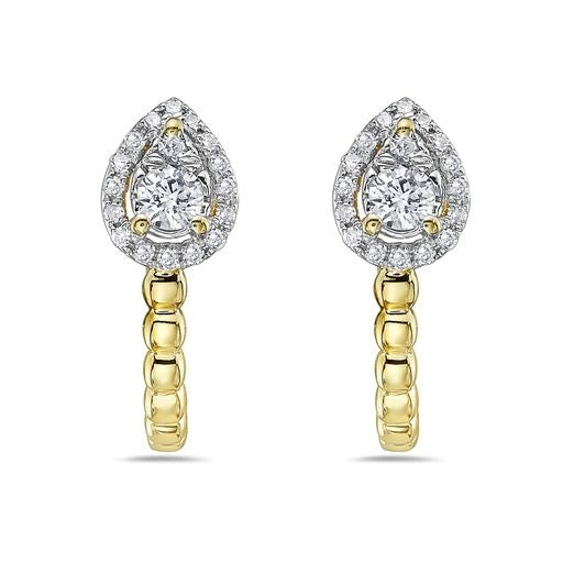 14K HOOP EARRINGS WITH 36 DIAMONDS 0.17CT