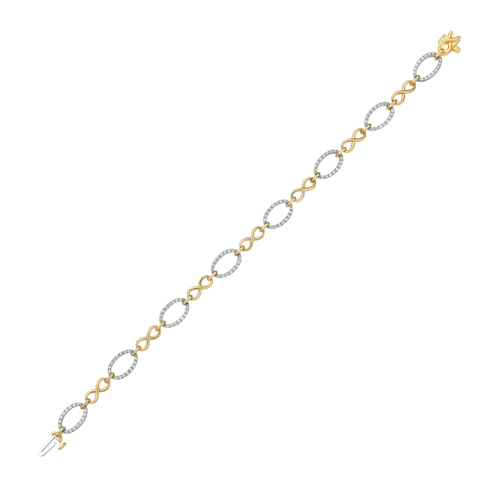 14K LINK BRACELET WITH 128 DIAMONDS 0.50CT