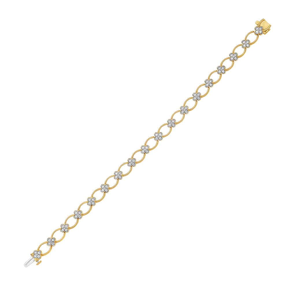 14K LINK BRACELET WITH 90 DIAMONDS 1CT