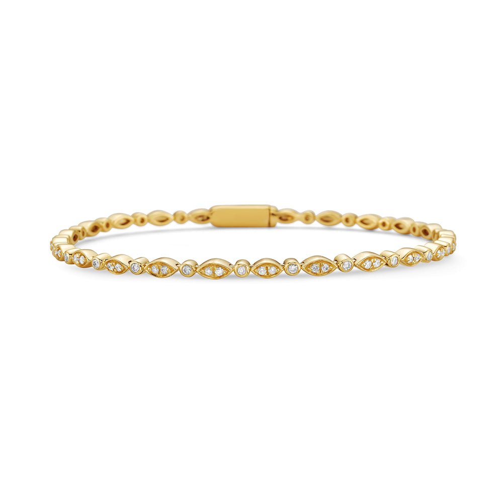 14ky flexible bangle with 38 diamonds 0.30ct
