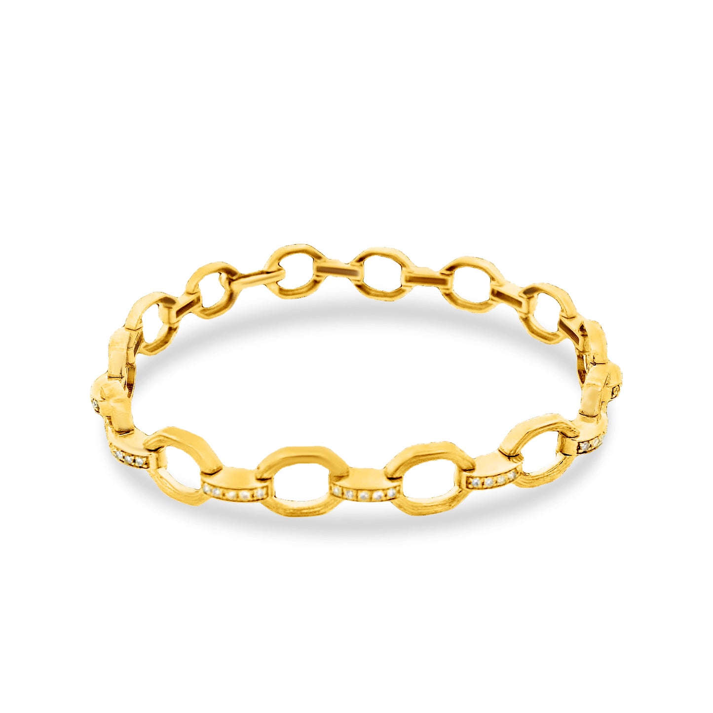 14ky link bracelet with 65 diamonds 0.55ct 7 inches wrist