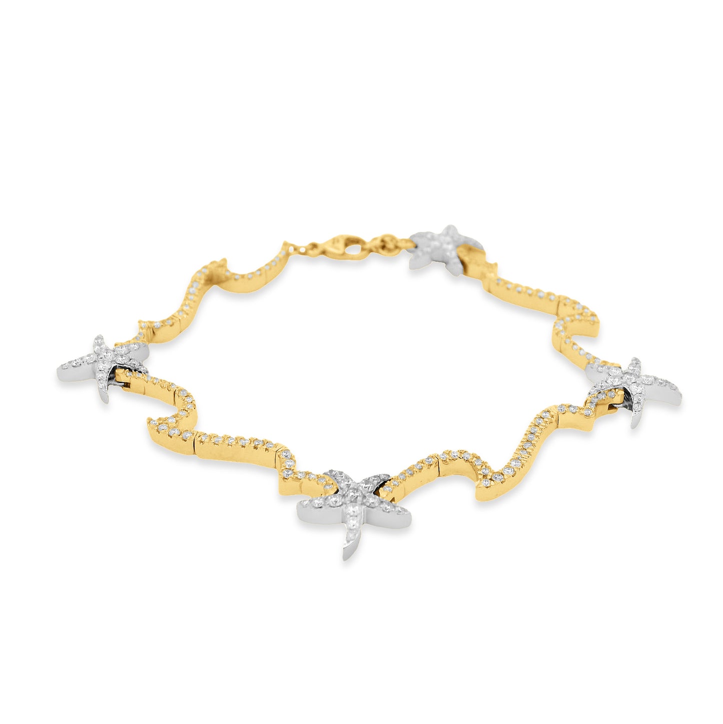 14KY 11mm wave and starfish bracelet