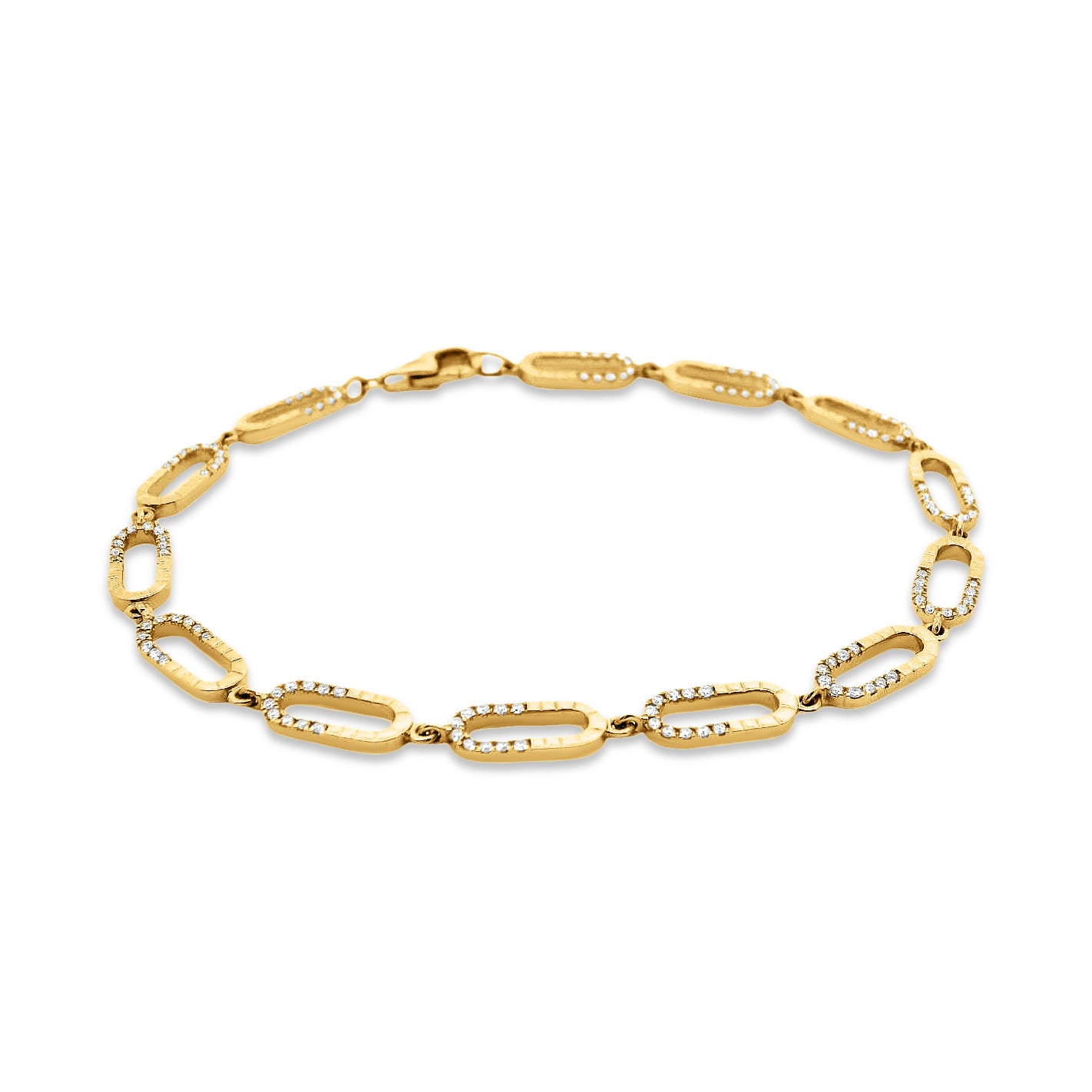 5mm 14K link bracelet with 130 diamonds 0.6ct