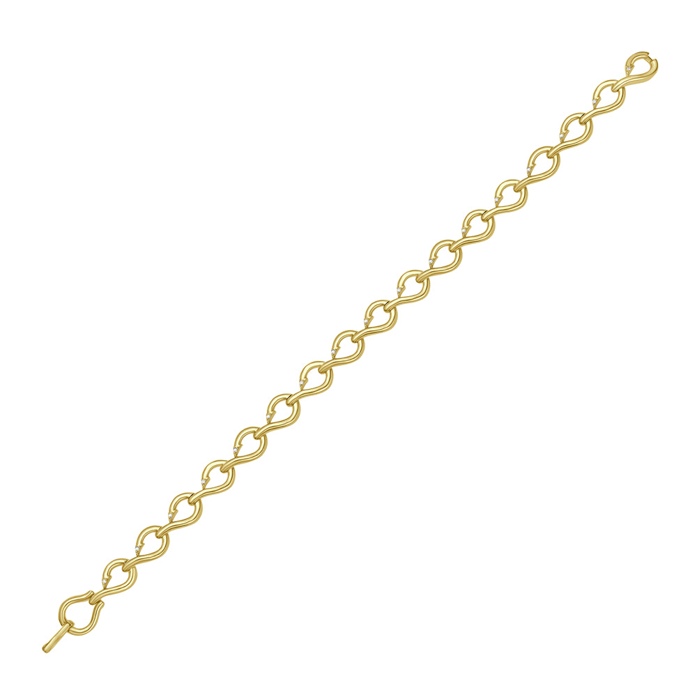 14k Gold Fish Hook Link Bracelet