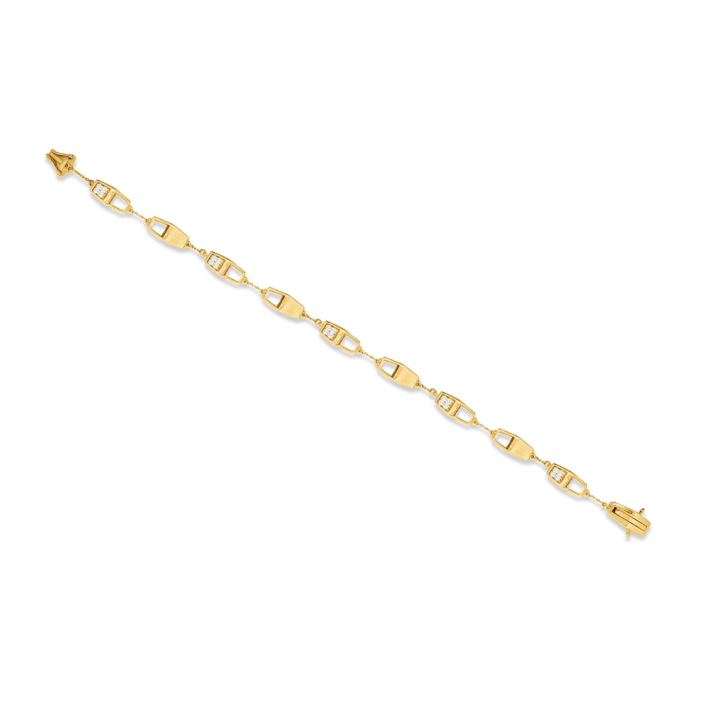 Cube Link Bracelet with Diamonds