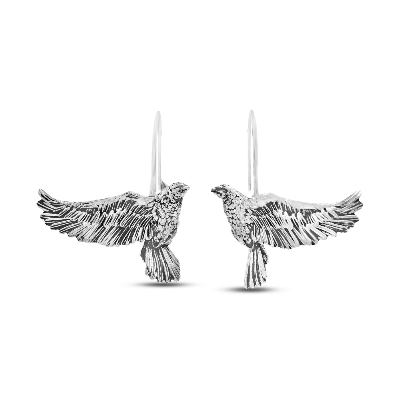 Sterling silver inflight Osprey earrings