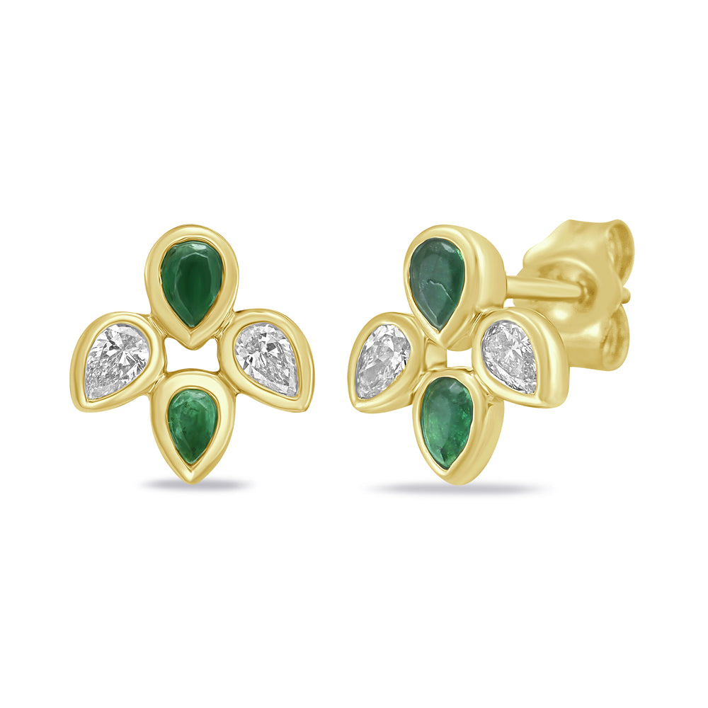 14k bezel set diamond earrings