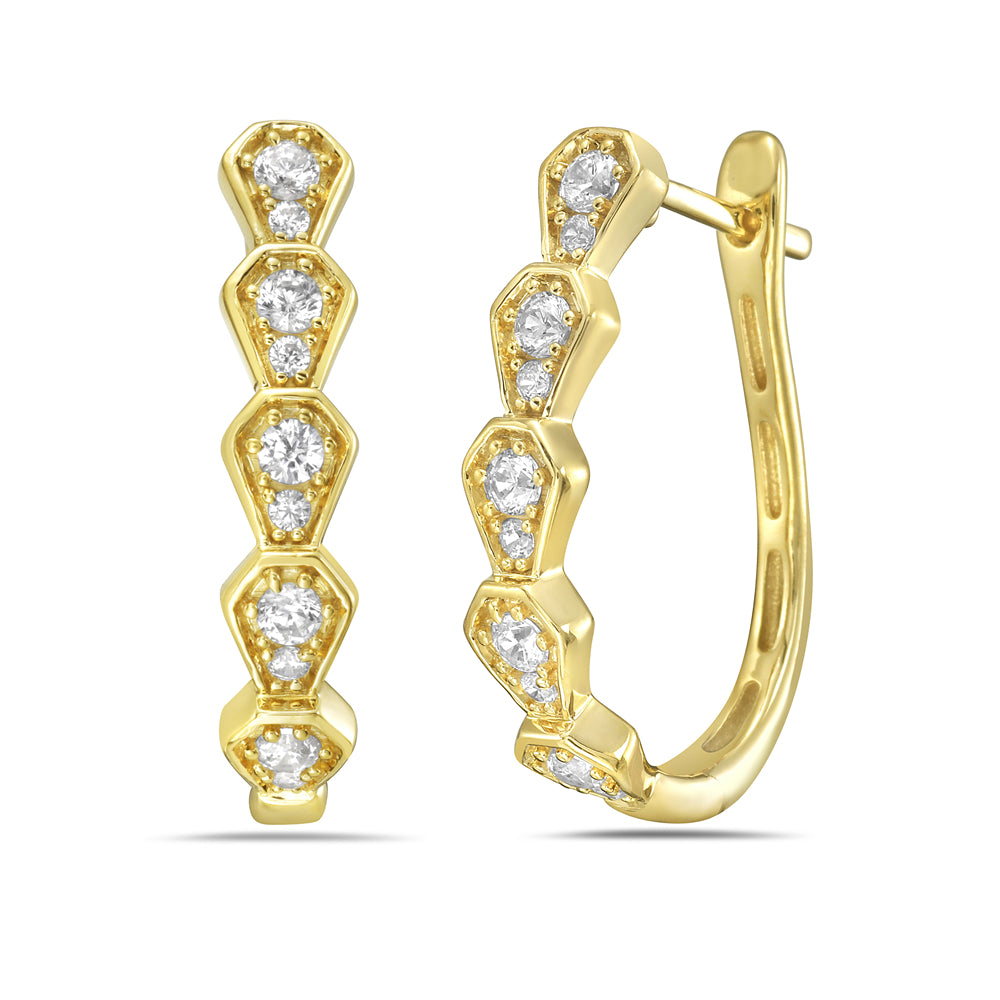 14K waterfall drop earrings with 20 round diamonds 0.50ct tw 5.5