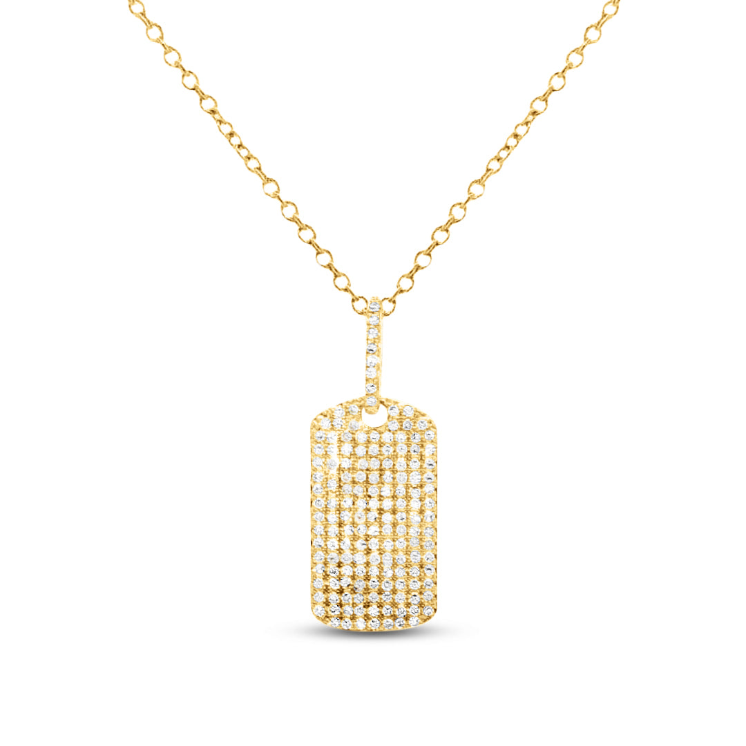 13x8mm 14K pendant with 153 diamonds 0.26ct. on 18 inch cable chain