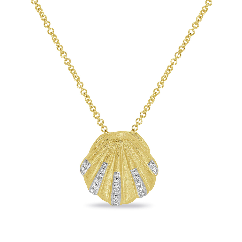 14k 12mm sea shell pendant