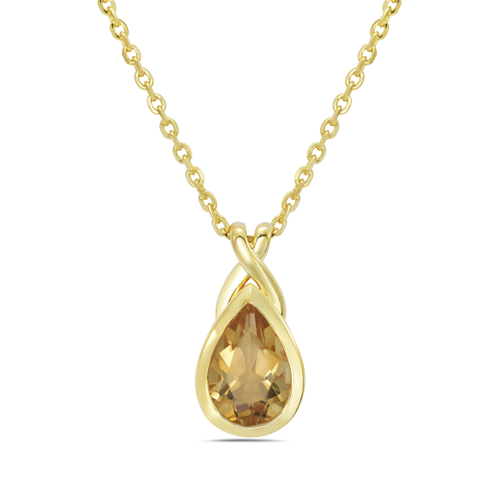 14KY necklace with 1 citrine 1.15ct tw 5.5