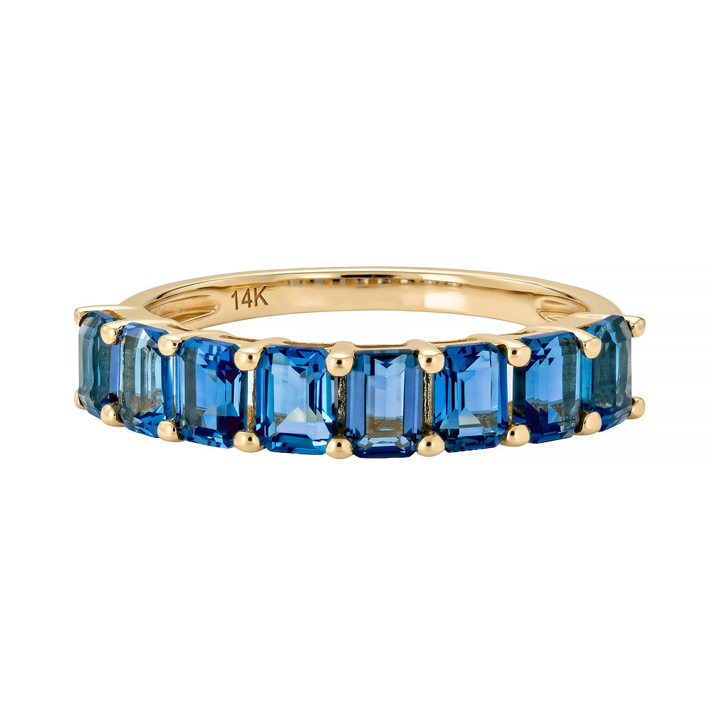 14k 4mm blue topaz ring