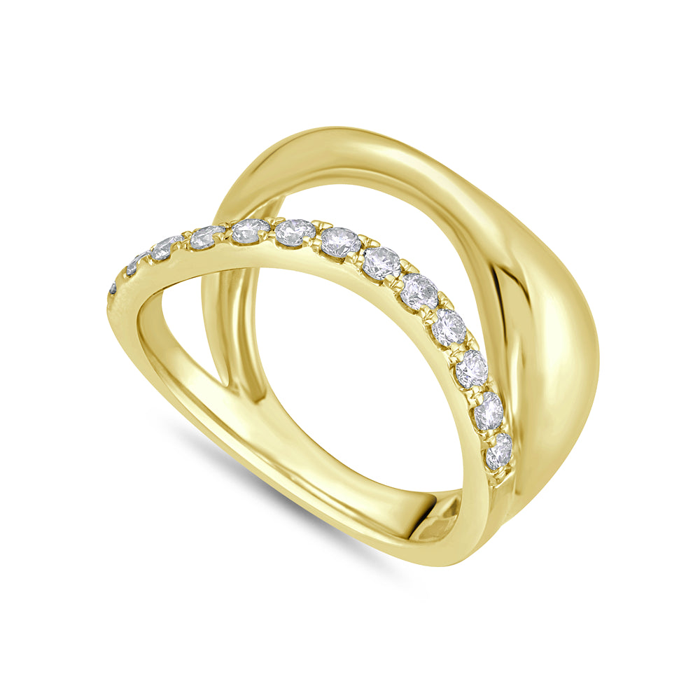 14k 13mm ring with 13 round diamonds 0.37ct