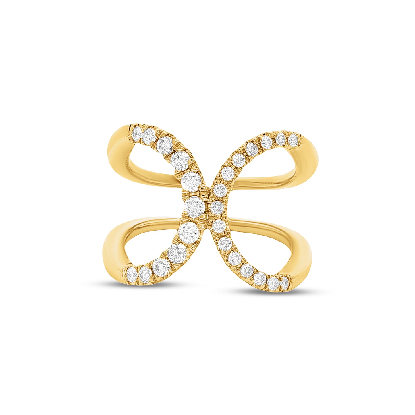 14k 14.5mm ring with 26 round diamonds 0.48ct