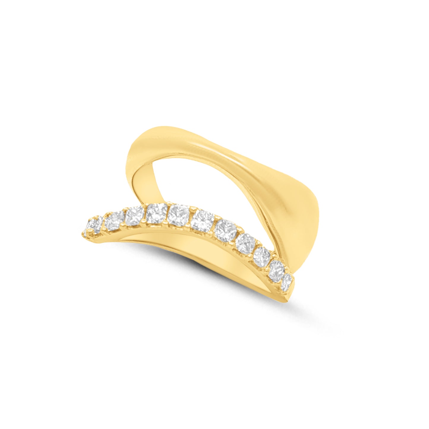 14k 21mm Diamond ring 13 round princess cut Diamonds 0.63ct