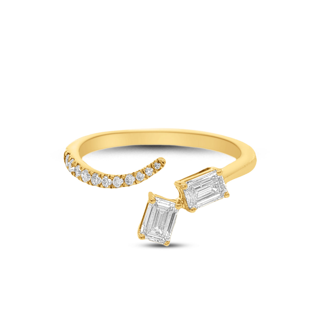 14KY 21mm Diamond ring with13 diamonds totaling 0.69ct