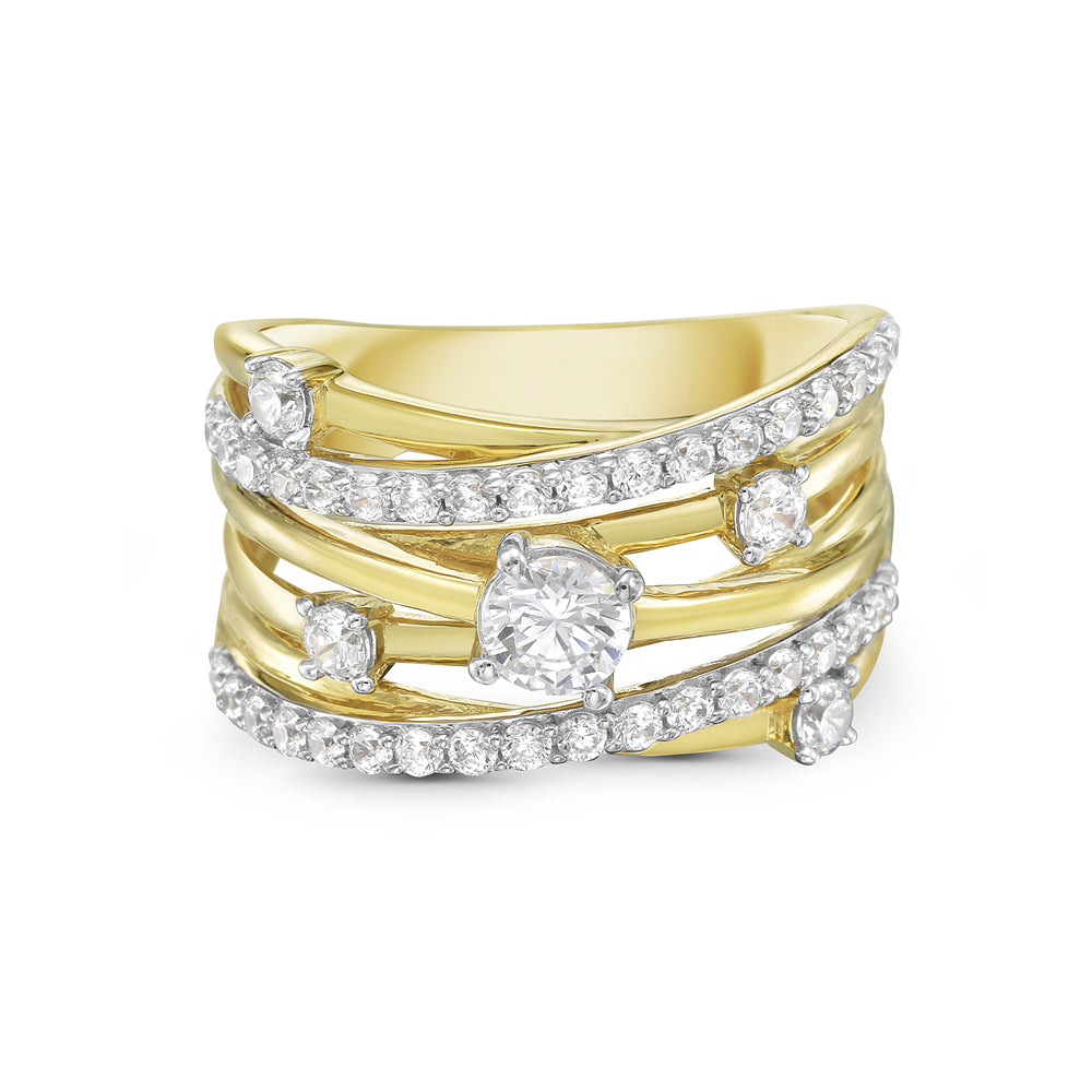 14K interwoven bands of gold and 41 diamonds 1.0ct tw 5.5