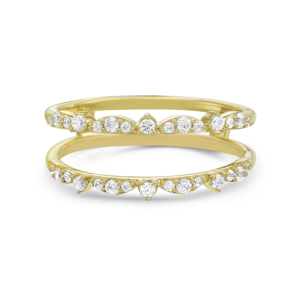Double Row Gold & Diamond Ring
