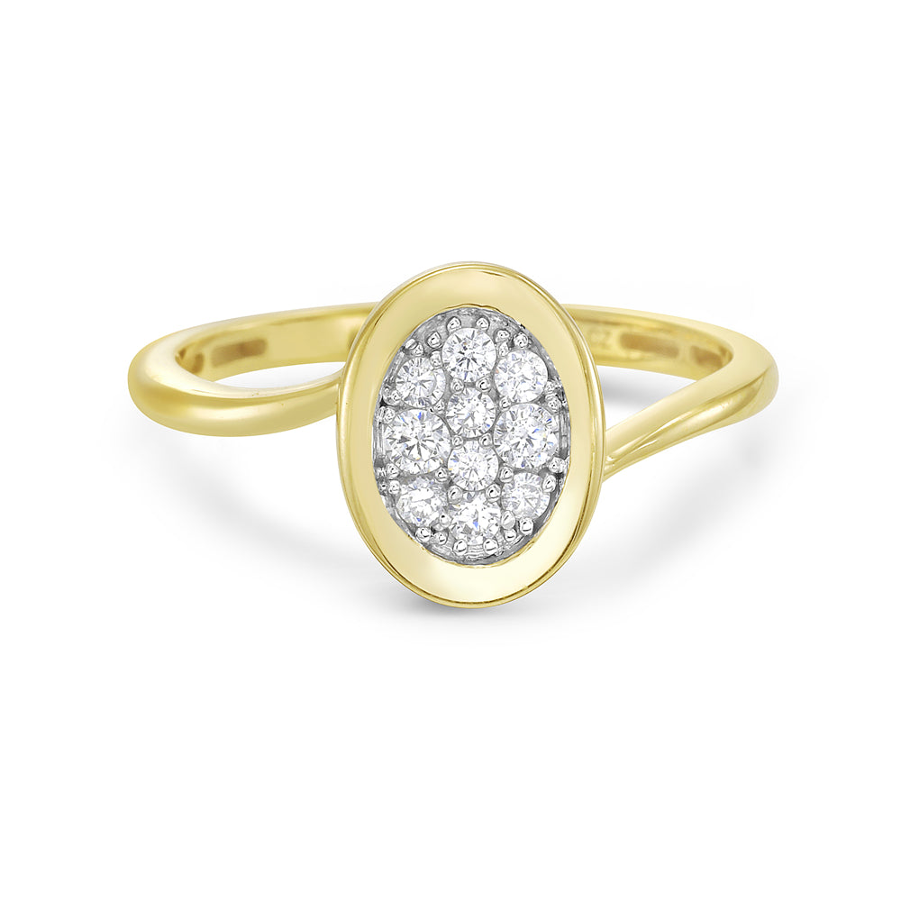 14K ring with 10 round diamonds 0.20ct tw 5.5