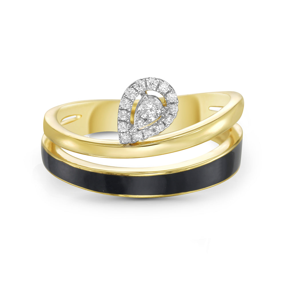 14KY ring with 16 diamonds 0.12ct tw 5.5