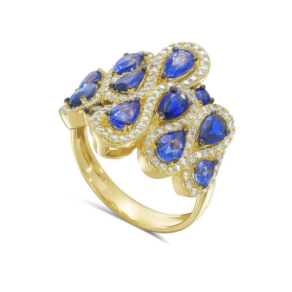 The Regal & Royal Sapphire and Diamond Ring in 14 Gold