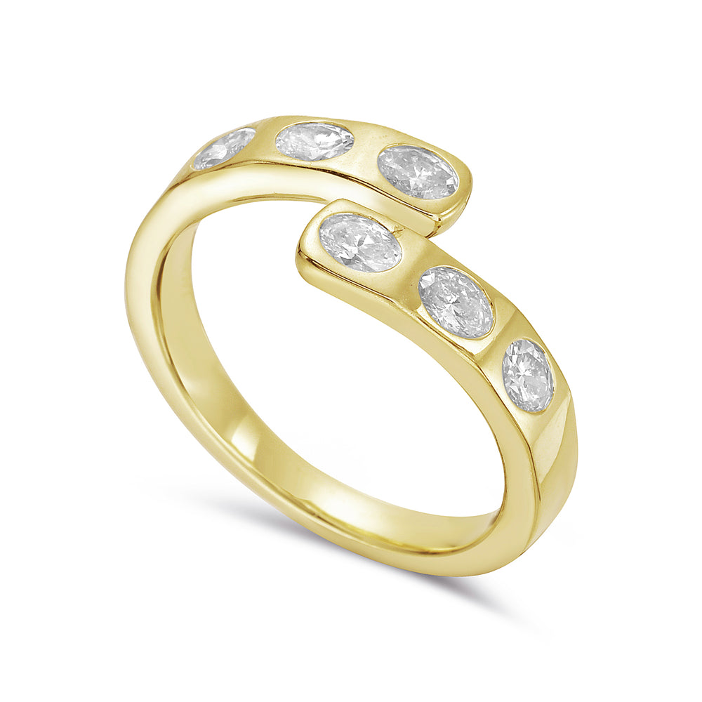 Wrap-Around Diamond Ring in 14K Gold