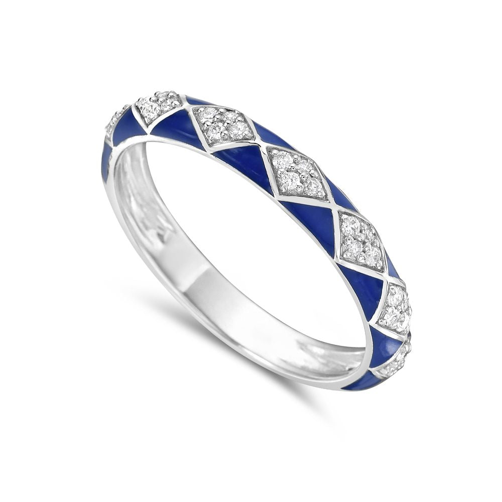 14K ENAMEL BAND IN VARIOUS COLORS SET WITH 28 DIAMONDS 0.13CT