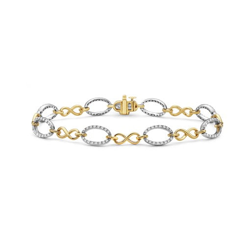 14K LINK BRACELET WITH 128 DIAMONDS 0.50CT