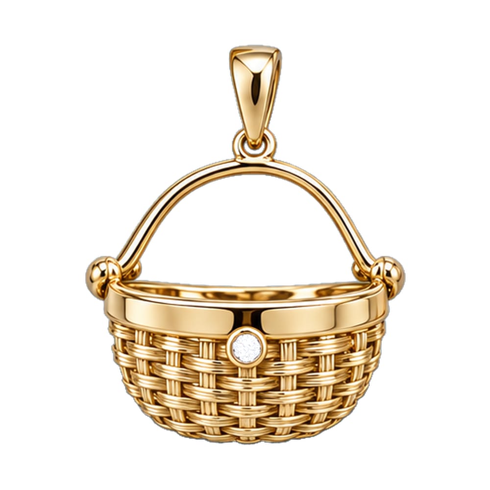 14KY 22x14.7mm nantucket basket pendant with 0.05ct diamonds
