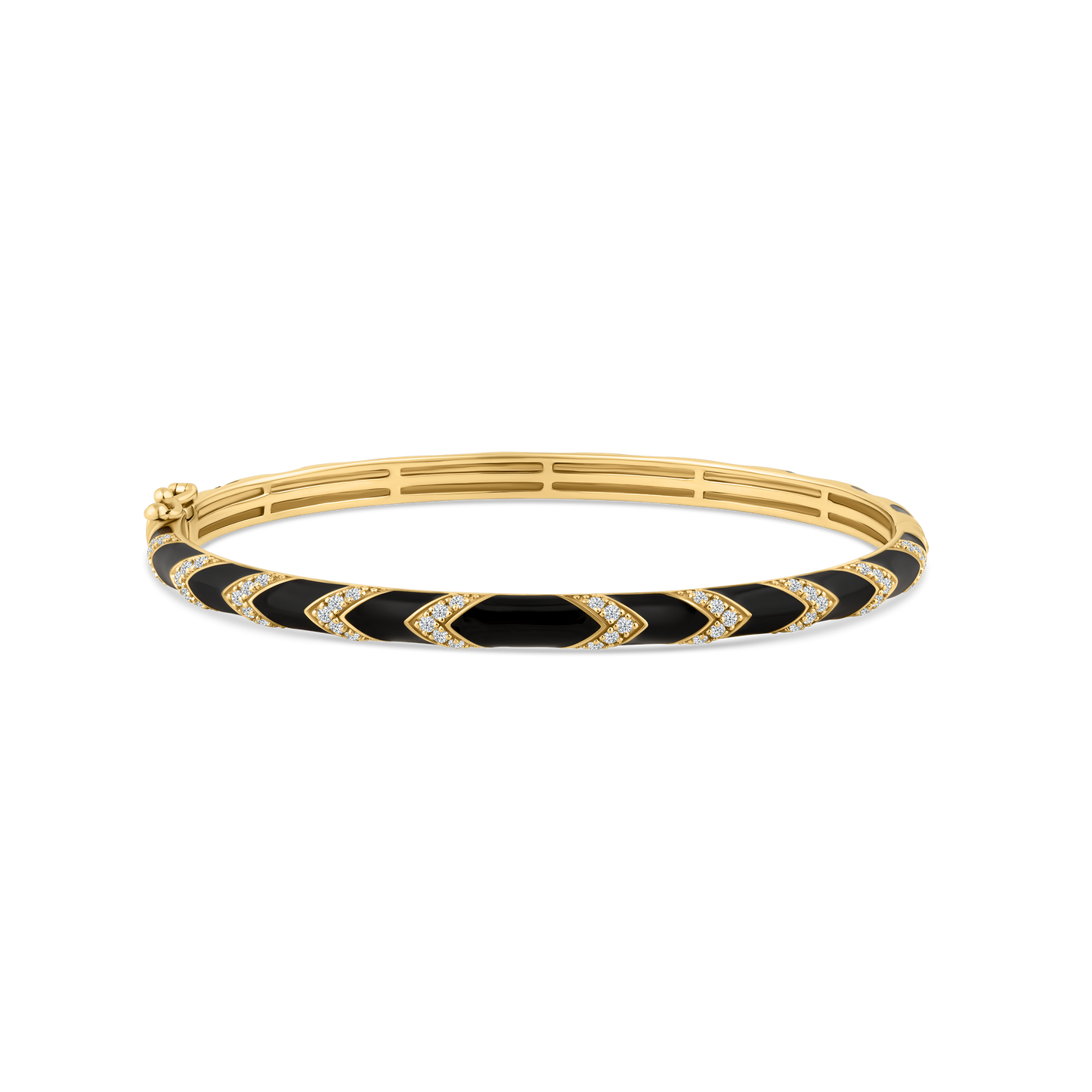 14K ENAMEL BANGLE WITH 0.50CT DIAMONDS