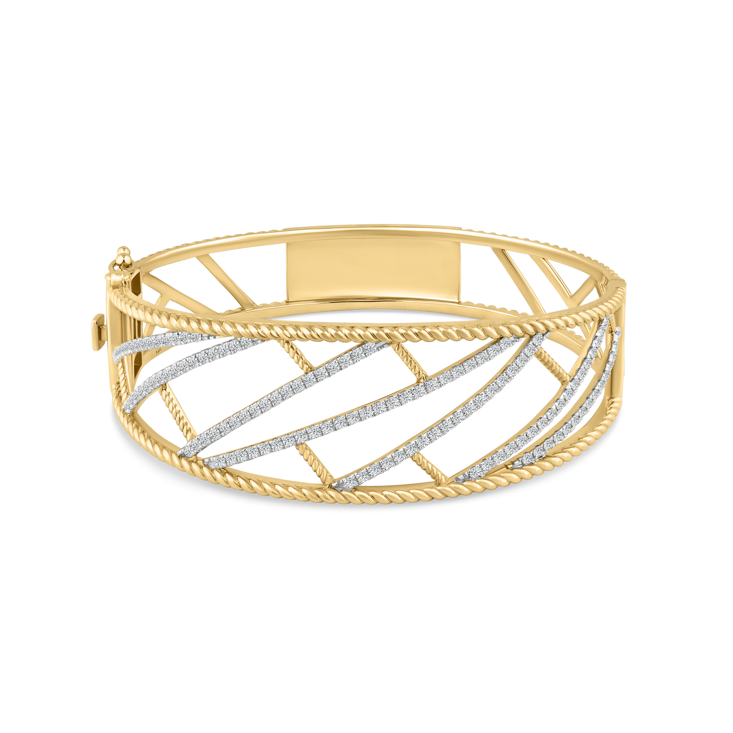 14K BANGLE WITH 124 DIAMONDS 1.67CT