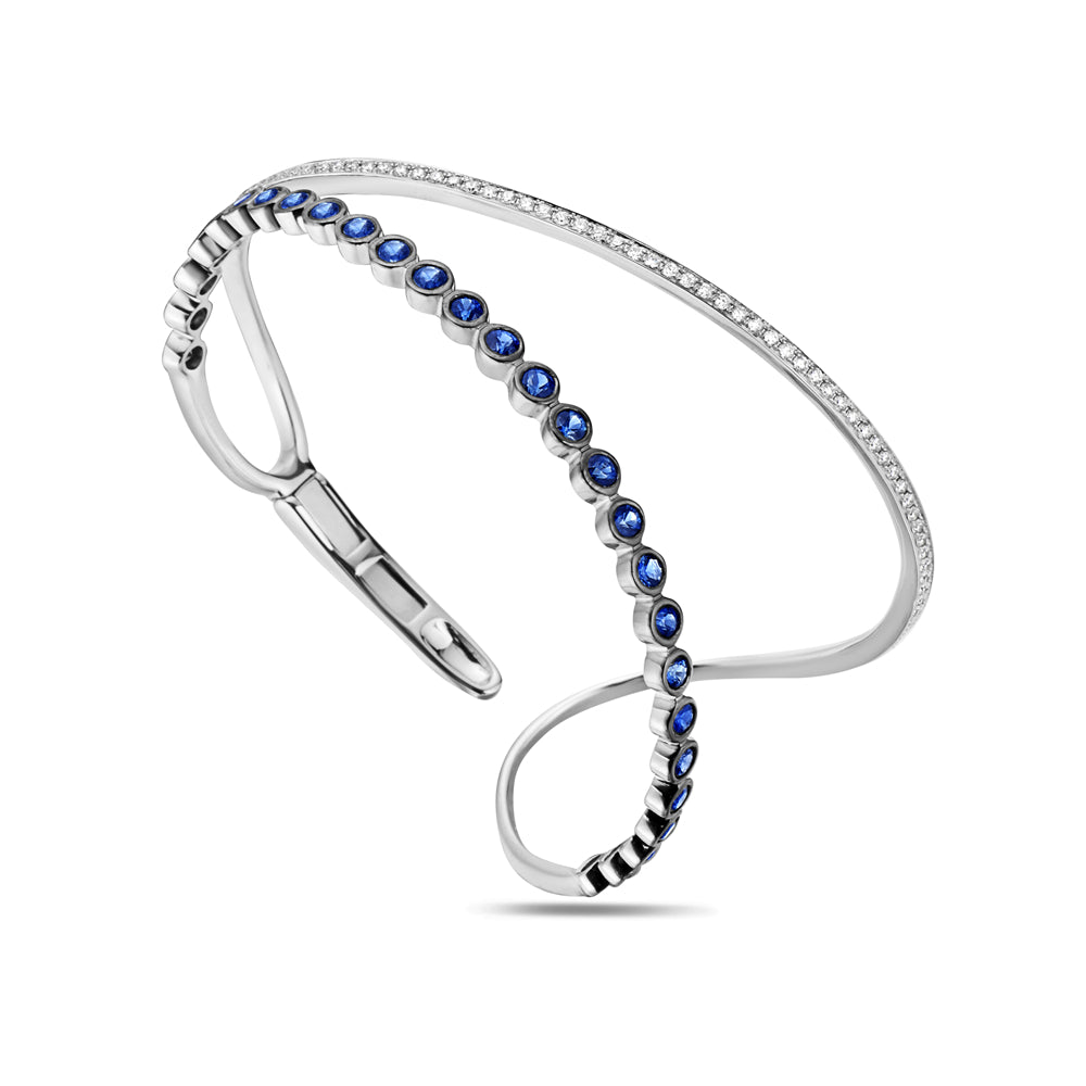 14K SAPPHIRE & DIAMOND BANGLE