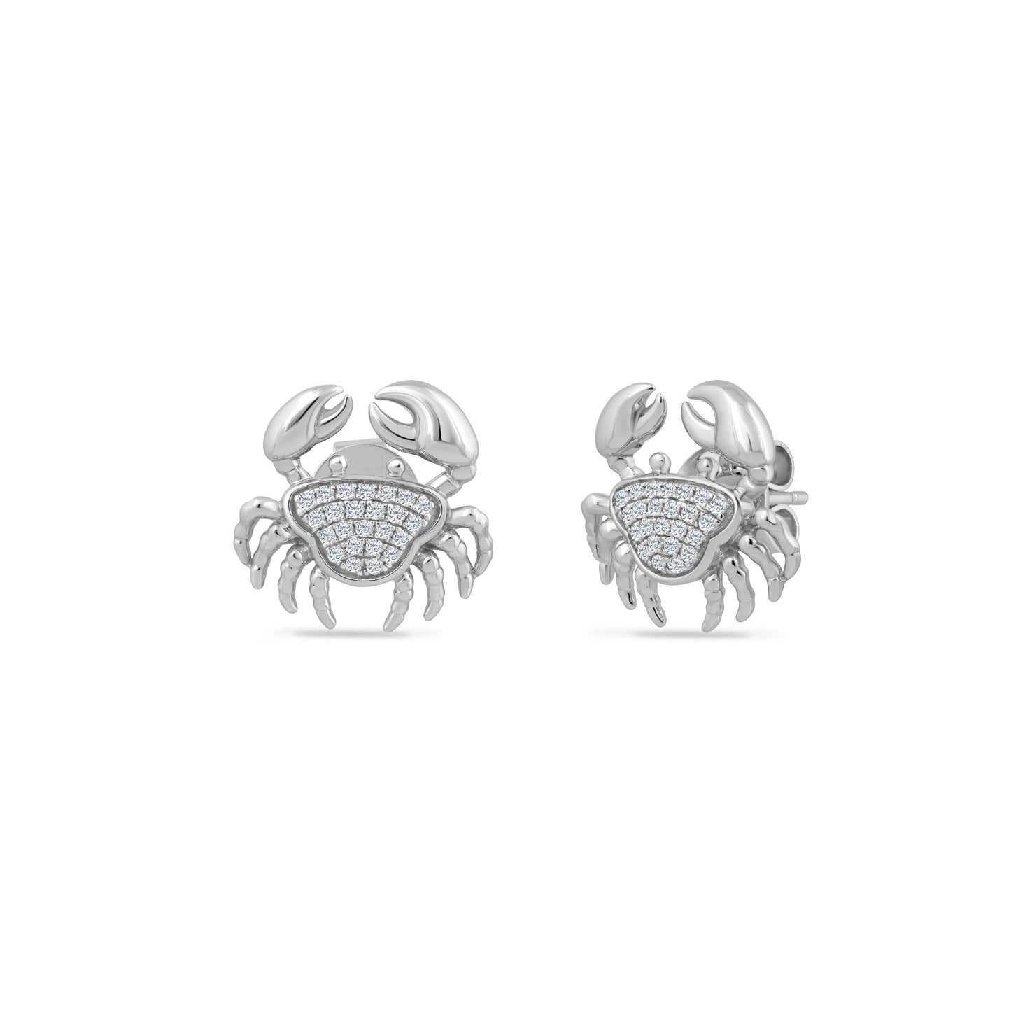 14K CRAB EARRINGS 48 DIAMONDS 0.20CT 5.5