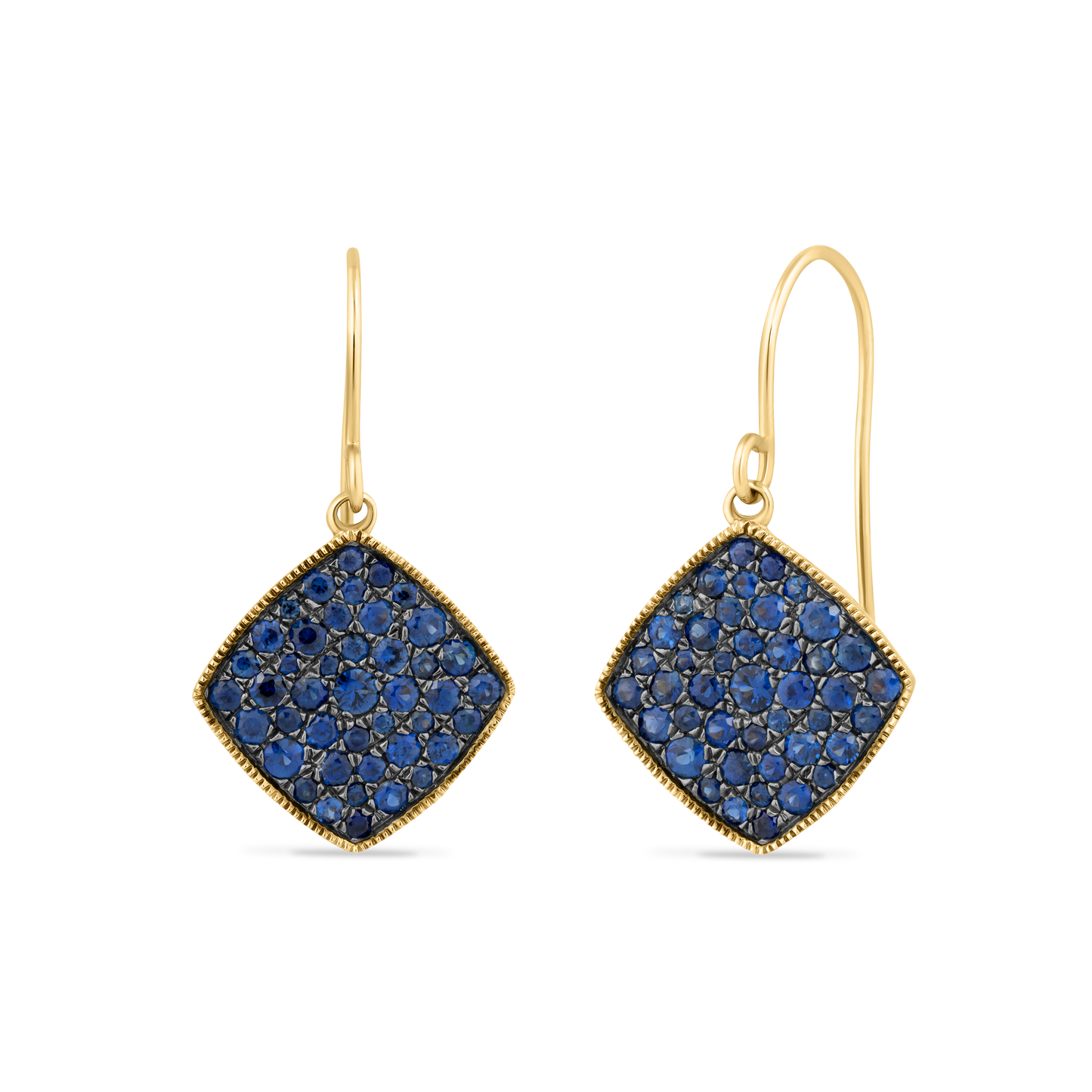 14K BLUE SAPPHIRES 1.52 CT WIRE EARRINGS