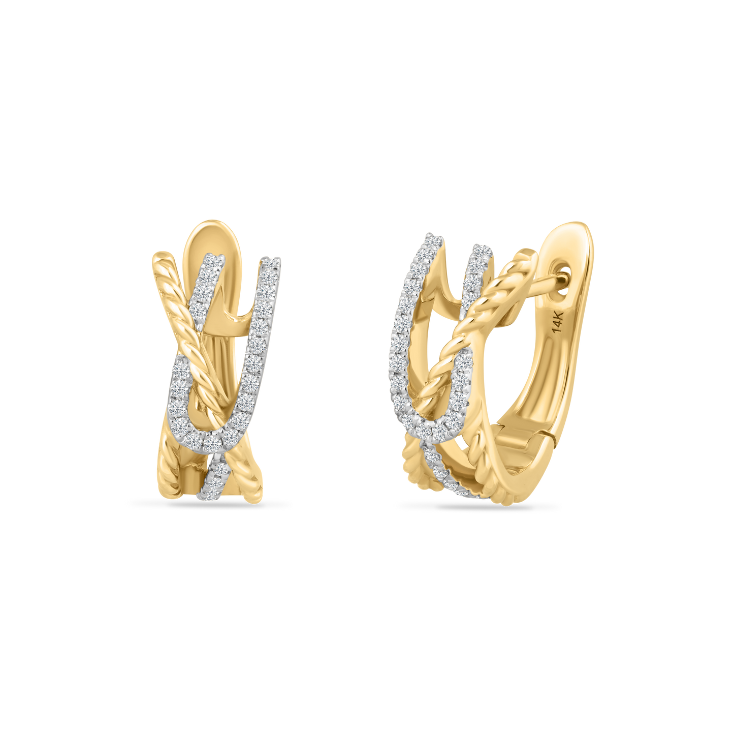 14K EARRINGS WITH 54 DIAMONDS 0.28CT