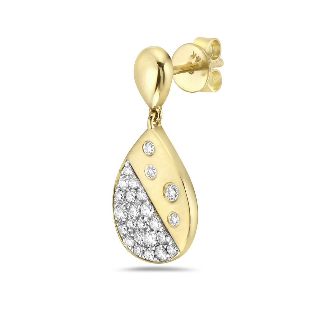 14K PEAR SHAPED EARRINGS WITH 50 DIAMONDS 0.54CT