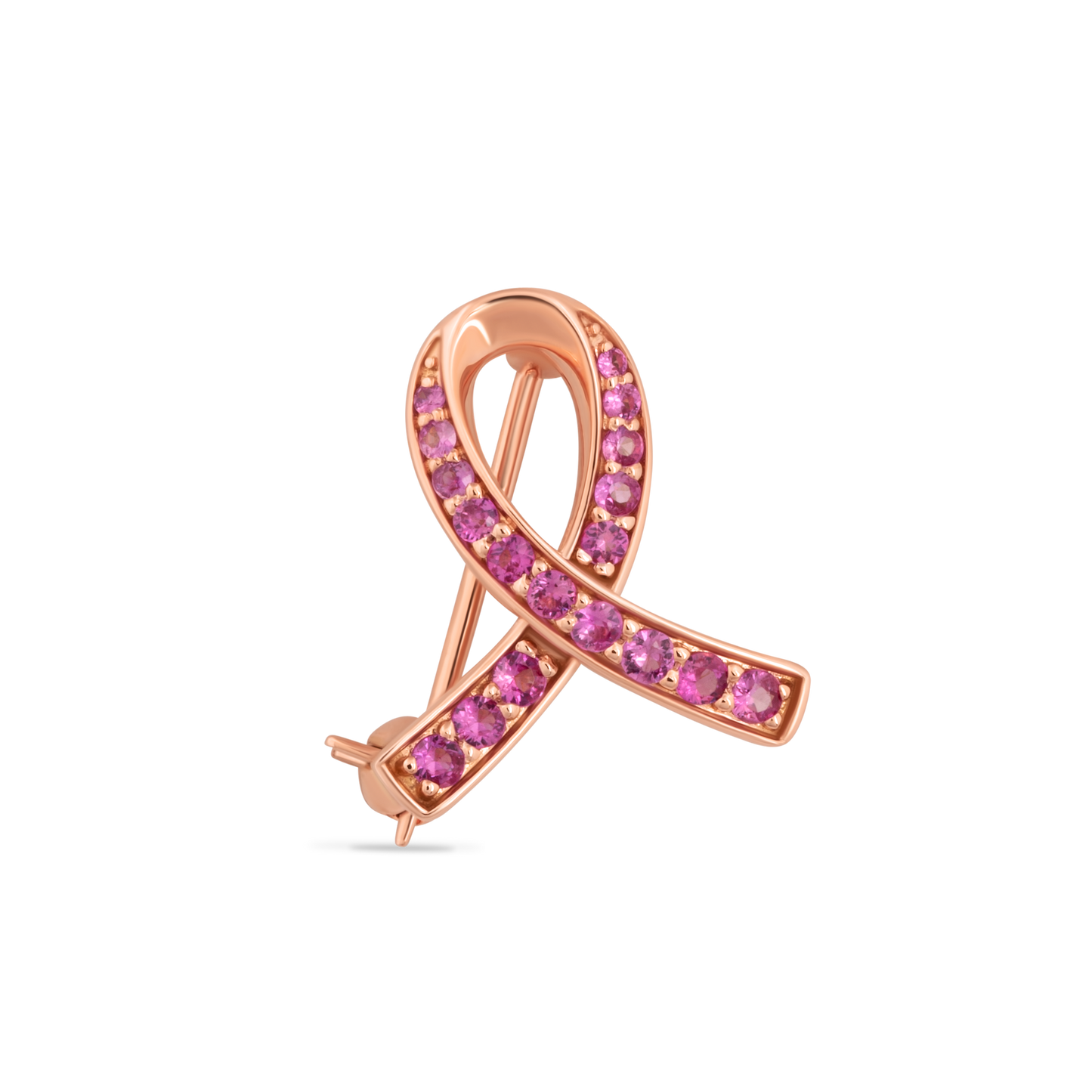 14K CANCER PIN SET WITH SAPPHIRES 0.35CT 2.1K