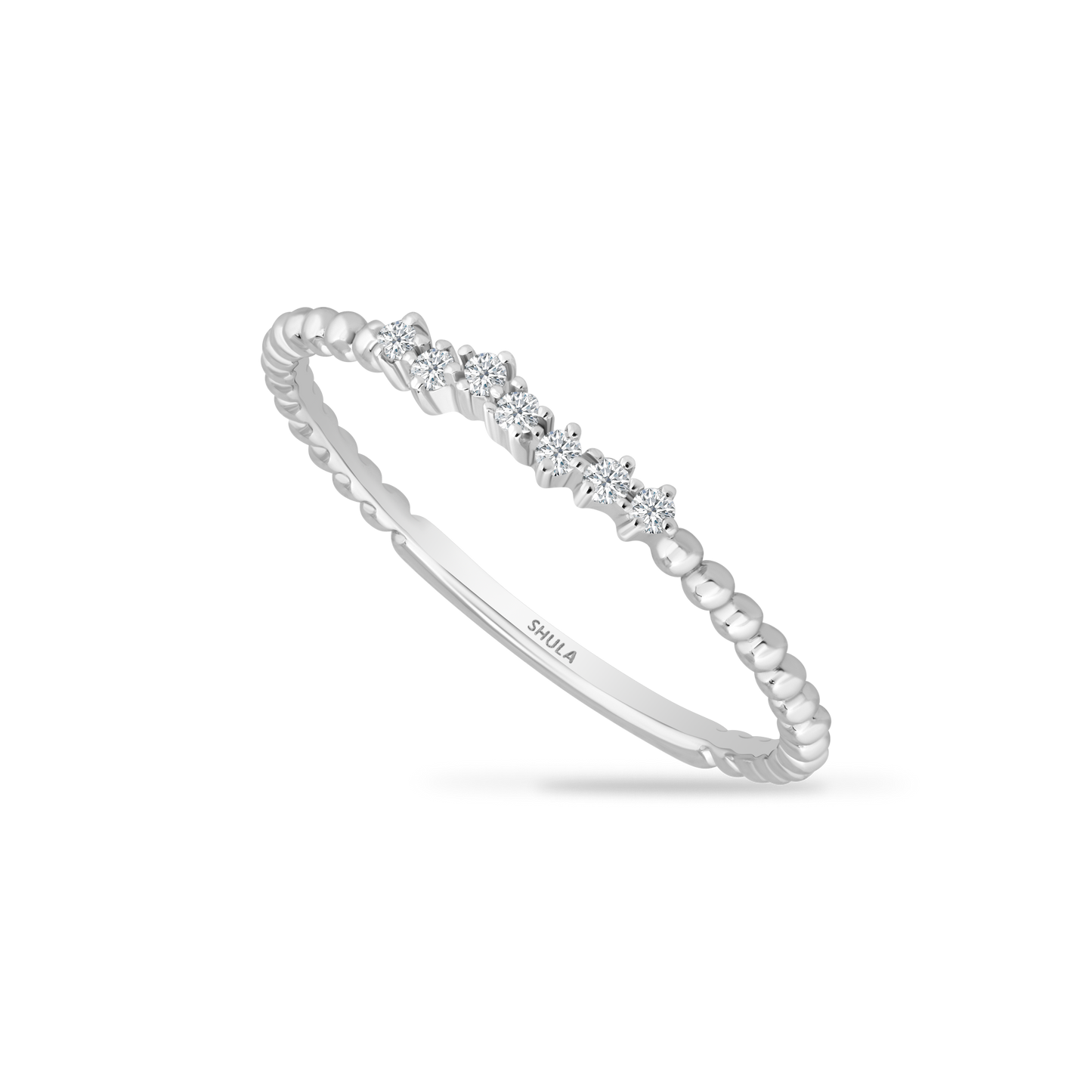 14K THIN BAND WITH 7 DIAMONDS 0.06CT