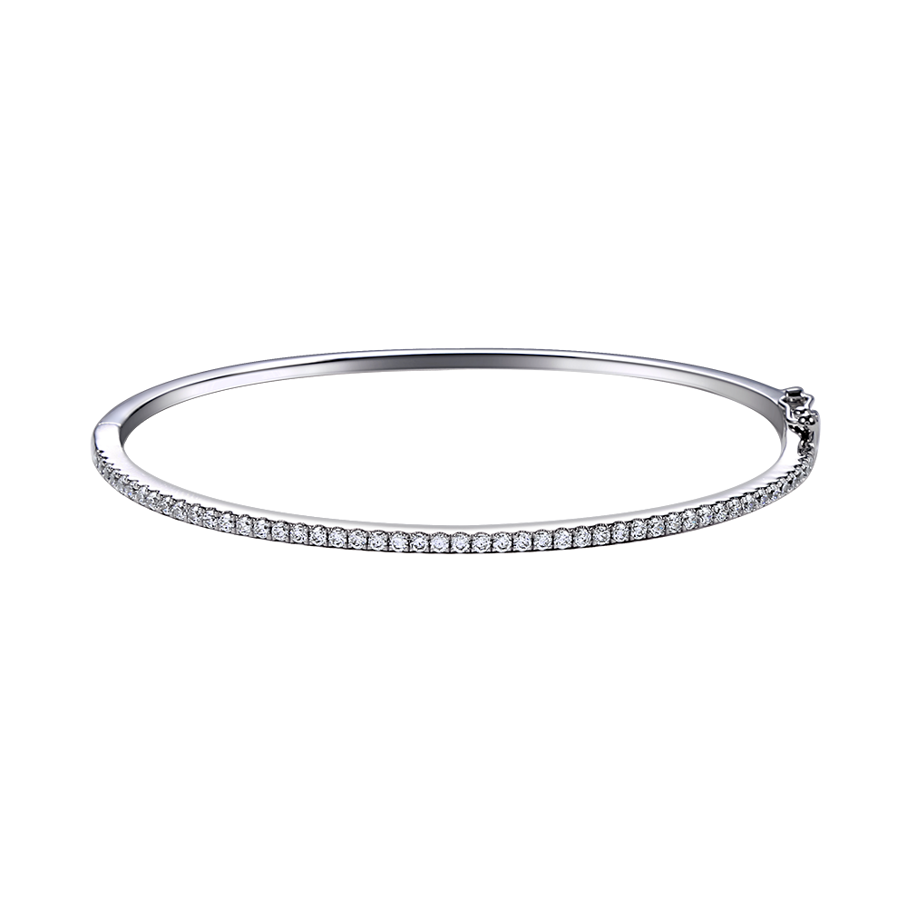 14K OVAL BANGLE WITH 49 DIAMONDS 0.71CT