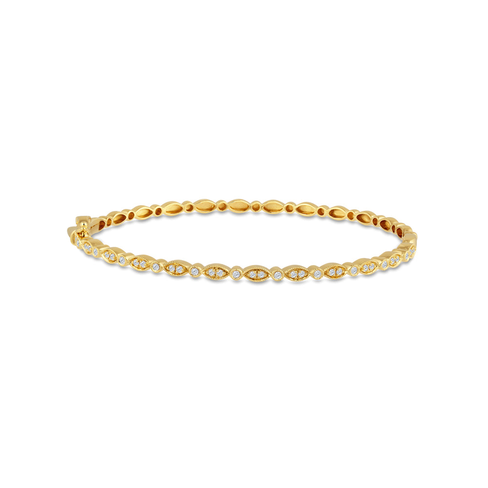 14K BANGLE WITH DIAMONDS 0.27CT 5.5