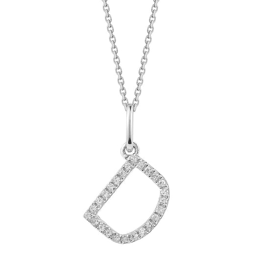 14K DIAMOND INITIAL D ON 18 INCHES CHAIN