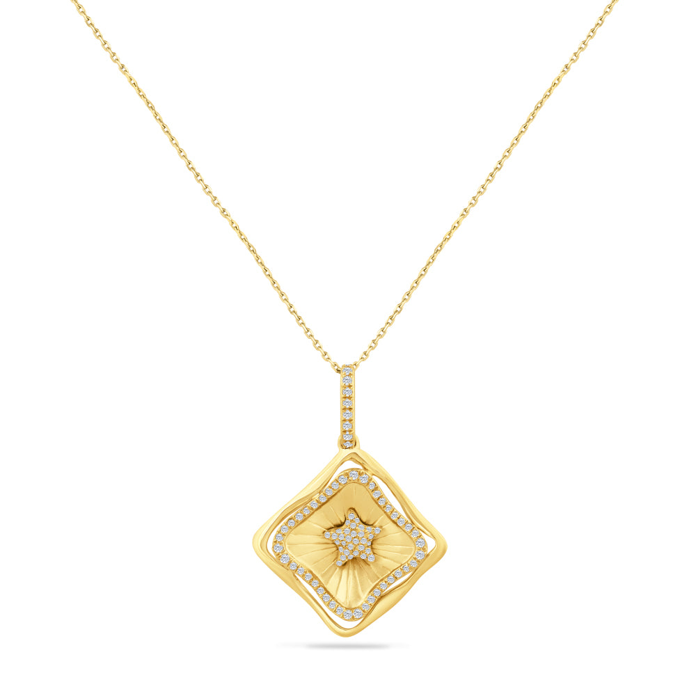 14K STARFISH PENDANT WITH 83 DIAMONDS 0.35CT ON 18 INCHES CABLE CHAIN